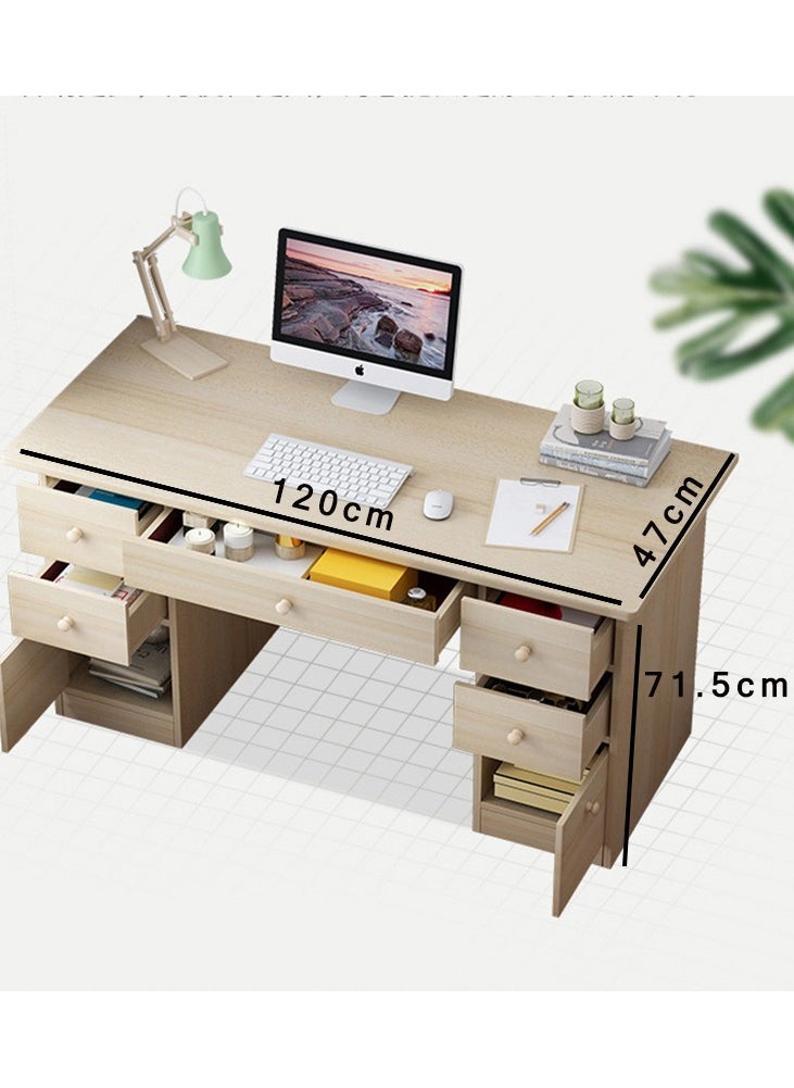 CityRiya-Long - Computer Desk 120CM Office Desk Modern Study Table Office Table Computer Writing Table Desk Executive Desk for Computer and Work  Laptop PC Table Simple Assembly for Bedroom Home Office - Image 1