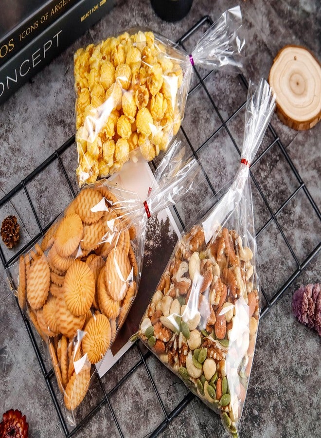 LOKQING LOKIQNG Cellophane Bags Plastic Treat Bags Clear Cookie Bags Candy Bags with Twist Ties for Party Favor Bags(200PACK,6x10inch) - Image 2