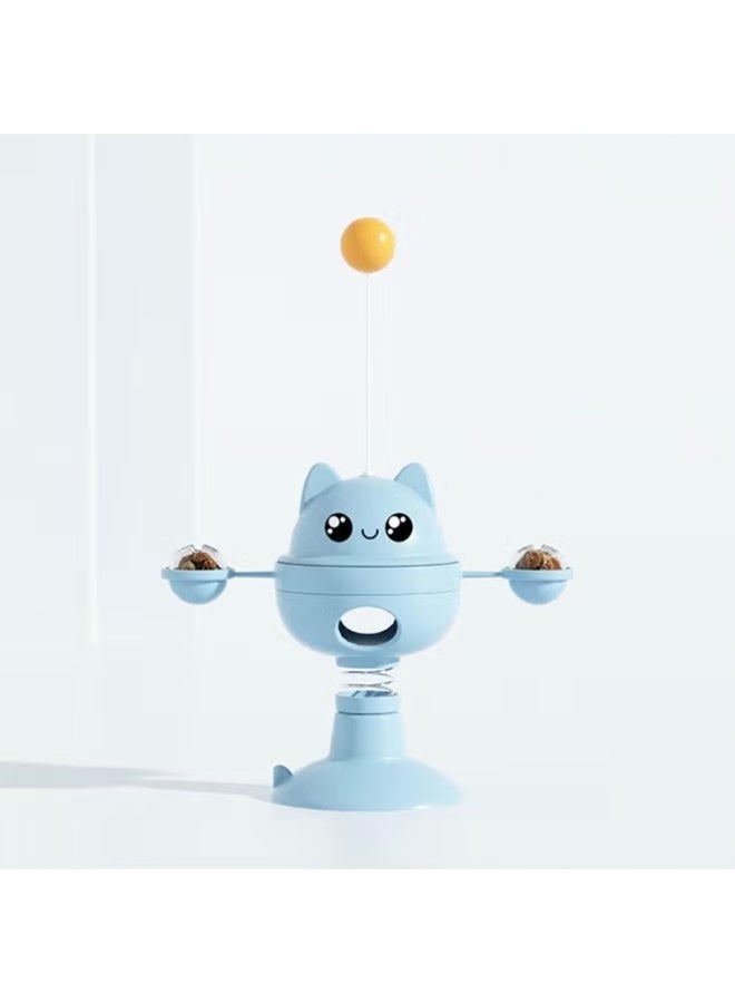 Self-Balancing Spring Rotating Food Ball for Cats, Interactive Slow Feeder for Healthy Feeding, Mental Stimulation and Boredom Relief Toy for Indoor Cats, Interactive Training Tool - Image 1