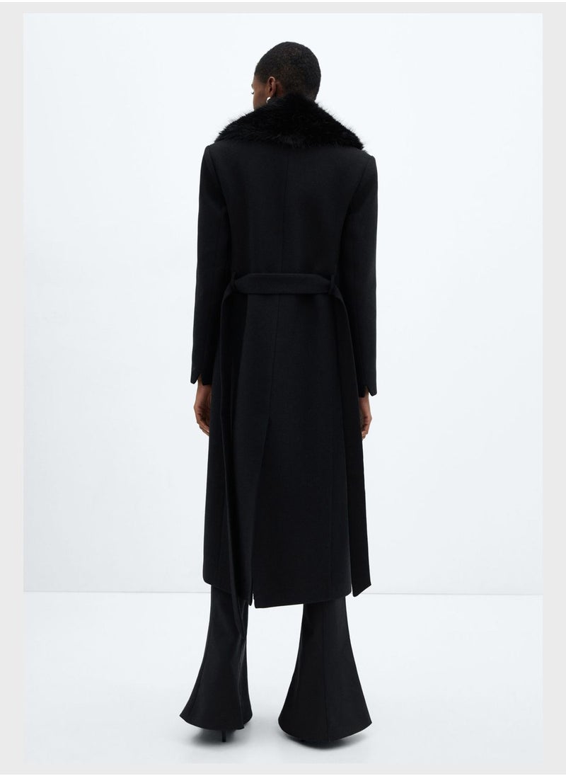 MANGO - Knot Detail Long Line Coat - Image 1