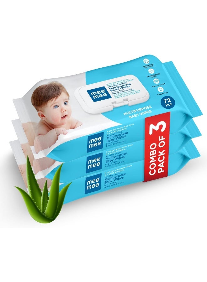 Mee Mee Baby Multipurpose Wet Wipes with Aloe Vera extracts and Fliptop Lid - Image 1