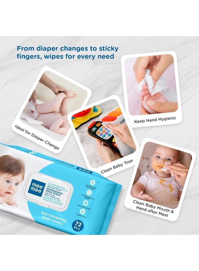 Mee Mee Baby Multipurpose Wet Wipes with Aloe Vera extracts and Fliptop Lid - Image 5