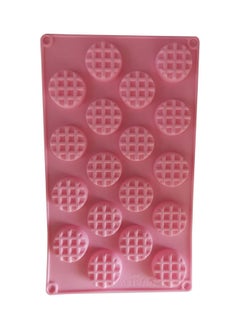Round Waffle Biscuits Silicone Mould Pink 29 x 17cm