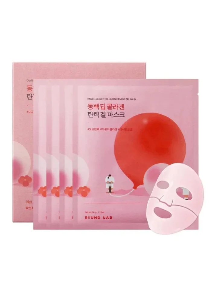 Round Lab Camellia Deep Collagen Firming Gel Mask 34G (4Ea)