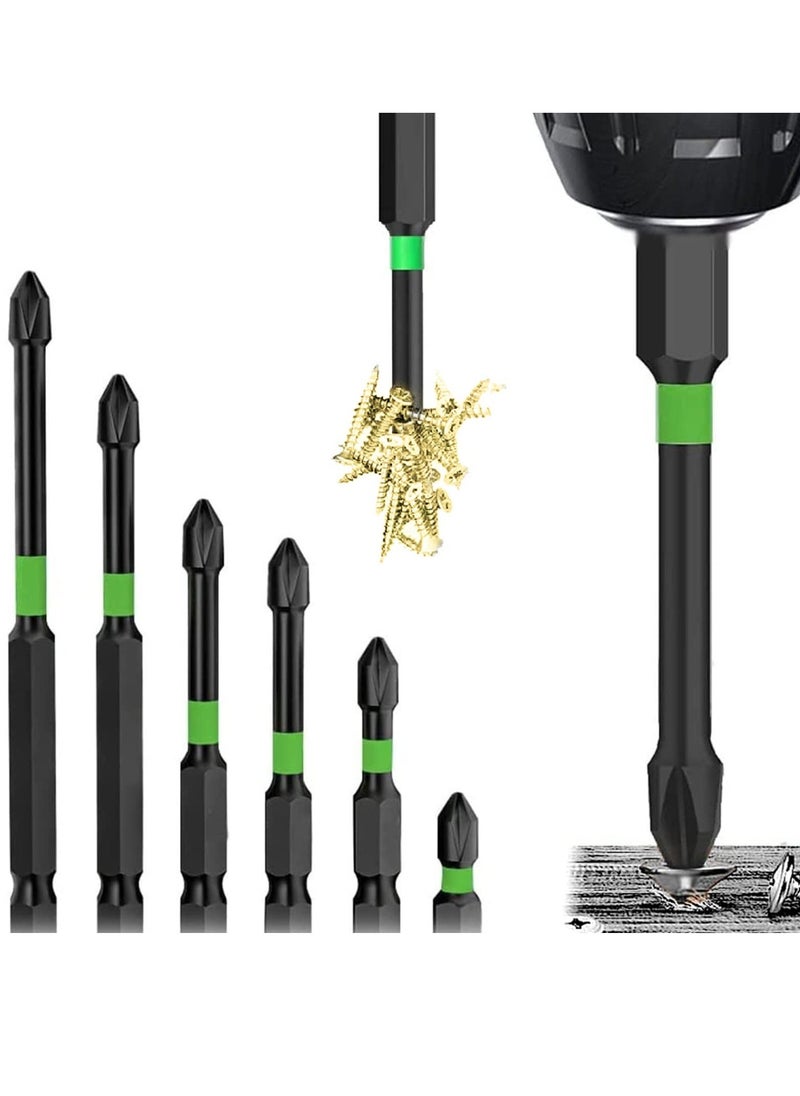 Generic - Magnetic Screwdriver Bit Set 6Pcs Magnetic Screwdriver Driver Bits Set Phillips Bits S2 Impact Magnetic Non Slip Steel Phillips Cross Slot Screwdriver Bit Set For Power Screwdriver Impact Drill - Image 1