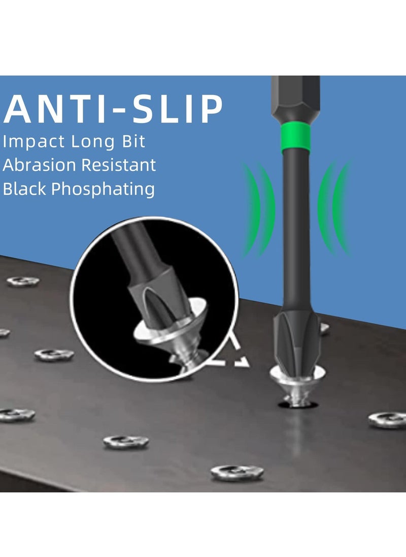 Generic - Magnetic Screwdriver Bit Set 6Pcs Magnetic Screwdriver Driver Bits Set Phillips Bits S2 Impact Magnetic Non Slip Steel Phillips Cross Slot Screwdriver Bit Set For Power Screwdriver Impact Drill - Image 1