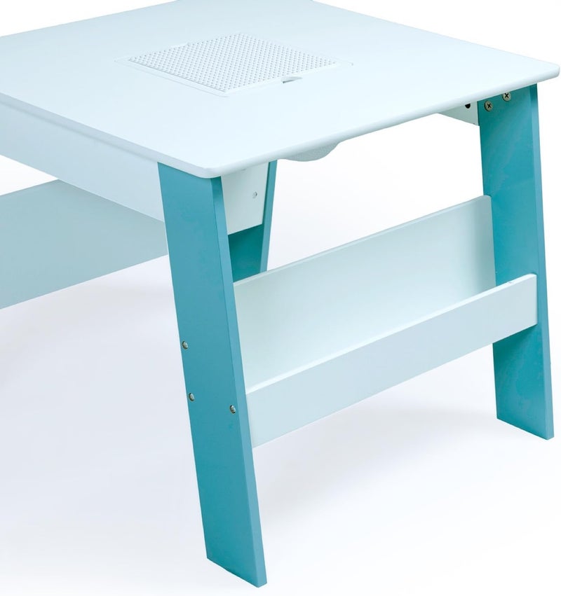Home Canvas طاولة أطفال من HC Home مع مجموعتين من الكراسي - أبيض ورمادي - Image 3