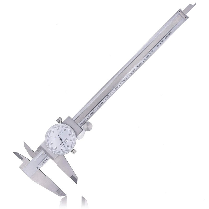 Clockwise Tools DDLR-0805 Pro Dial Caliper 0-8 Inch Double Shock Proof Stainless Steel Body SAE Measuring Tool - Image 1