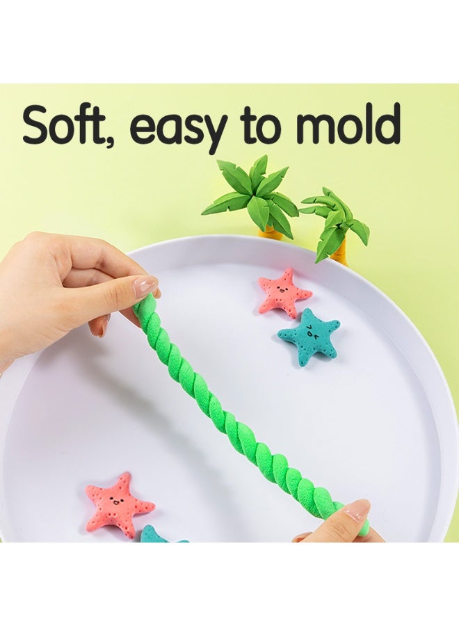 Deli طقم عجين دلي EY255-24 سوبر وينغز 1 صندوق - صندوق نشاط طين للأطفال مع حقيبة حمل، عجين جاف هوائي ناعم وآمن، 24 لون + قوالب، للأعمار 3 سنوات فما فوق - Image 2