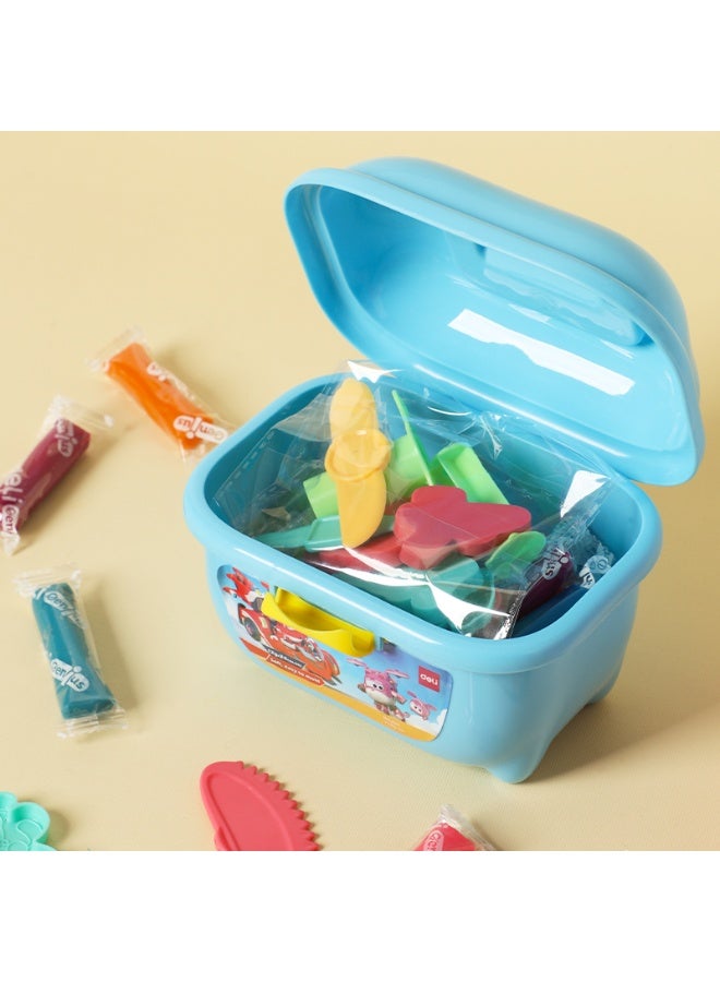 Deli طقم عجين دلي EY255-24 سوبر وينغز 1 صندوق - صندوق نشاط طين للأطفال مع حقيبة حمل، عجين جاف هوائي ناعم وآمن، 24 لون + قوالب، للأعمار 3 سنوات فما فوق - Image 5