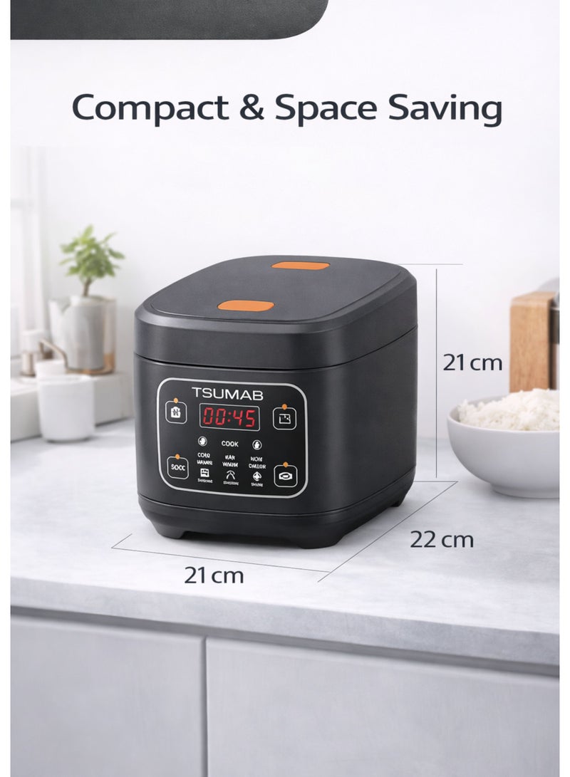 TSUMAB Smart Digital Rice Cooker & Multi-Purpose Electric Cooking Pot – Compact, Fast & Even Heating - Image 4