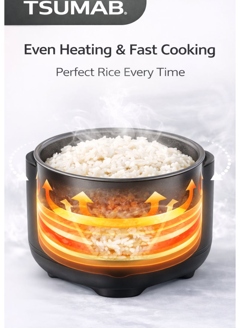 TSUMAB Smart Digital Rice Cooker & Multi-Purpose Electric Cooking Pot – Compact, Fast & Even Heating - Image 2