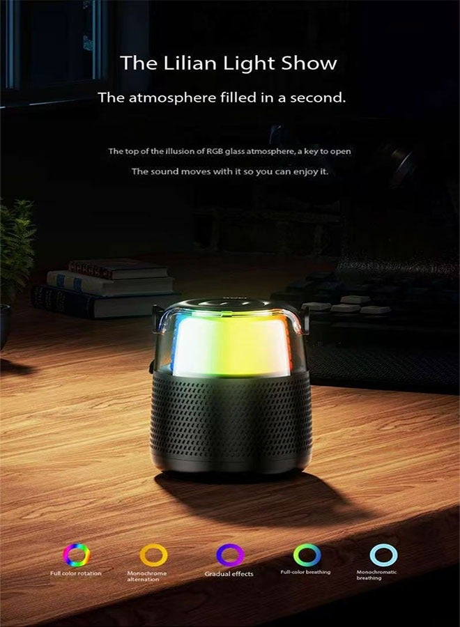 Awei Mini Karaoke Machine, Portable Speaker, Karaoke with Wireless Microphone, For Kids and Adults, Mini Wireless Bluetooth Speaker with Lights for Indoor and Outdoor Parties and Presentation Parties Bluetooth Speaker - Image 2