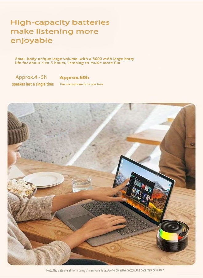 Awei Mini Karaoke Machine, Portable Speaker, Karaoke with Wireless Microphone, For Kids and Adults, Mini Wireless Bluetooth Speaker with Lights for Indoor and Outdoor Parties and Presentation Parties Bluetooth Speaker - Image 5