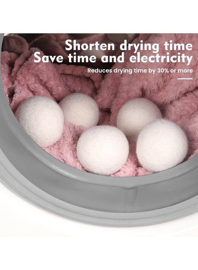 Wool Dryer Balls 6 Pack, Laundry Reusable Reduce Clothing Wrinkles, Wool Balls for Dryer, Natural Fabric Softener, New Zealand Wool, Saving Drying Time, Lint Free, Anti Static, Dryer Balls for Dryers  - Image 3