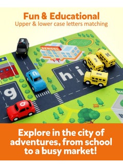 Coogam Alphabet Maze, 26Pcs Pull Back Car With Play Mat Preschool Letter Matching Game For 3 4 5 Years Old, Montessori Educational Fine Motor Gift Toy For Toddler Kids  - Image 3