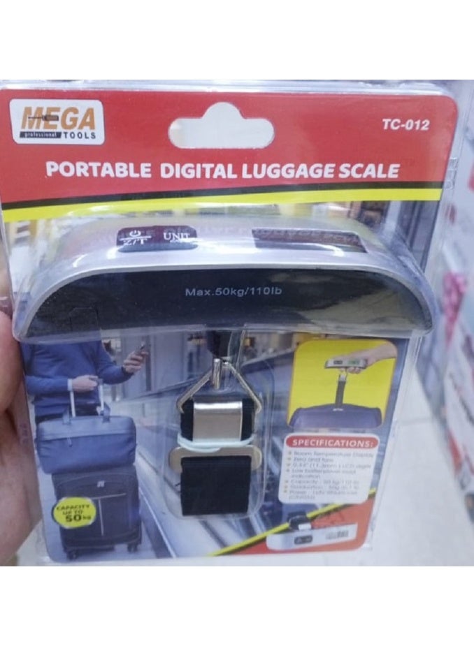ميجا تولز ميزان أمتعة رقمي معلق محمول باليد لحقائب السفر مع شاشة LCD 50 كجم/110 رطل - Image 3