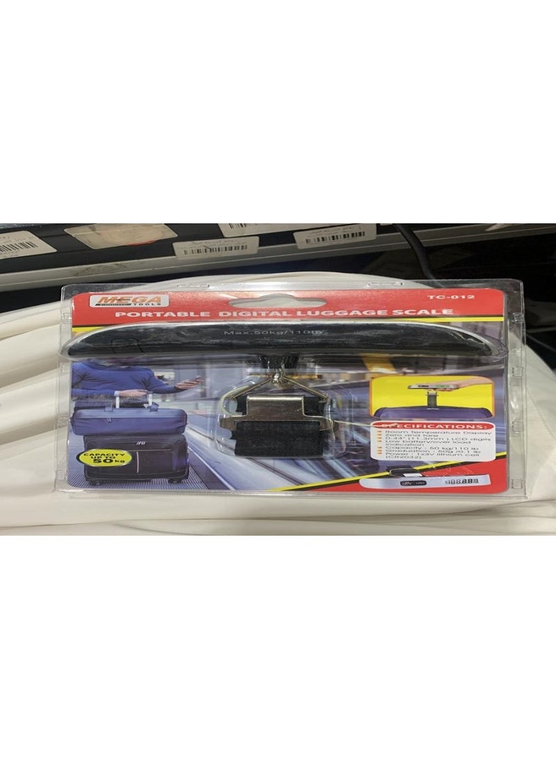 ميجا تولز ميزان أمتعة رقمي معلق محمول باليد لحقائب السفر مع شاشة LCD 50 كجم/110 رطل - Image 4
