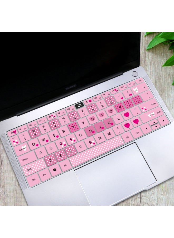 Generic - For Huawei Glory Matebook14 Magicbook Hunter Silicone Keyboard Protective Film Custom-Color:Multicolored Powder (HS-277)-Dimensions:j18 Huawei X Pro (keyboard With Camera Hole) - Image 1