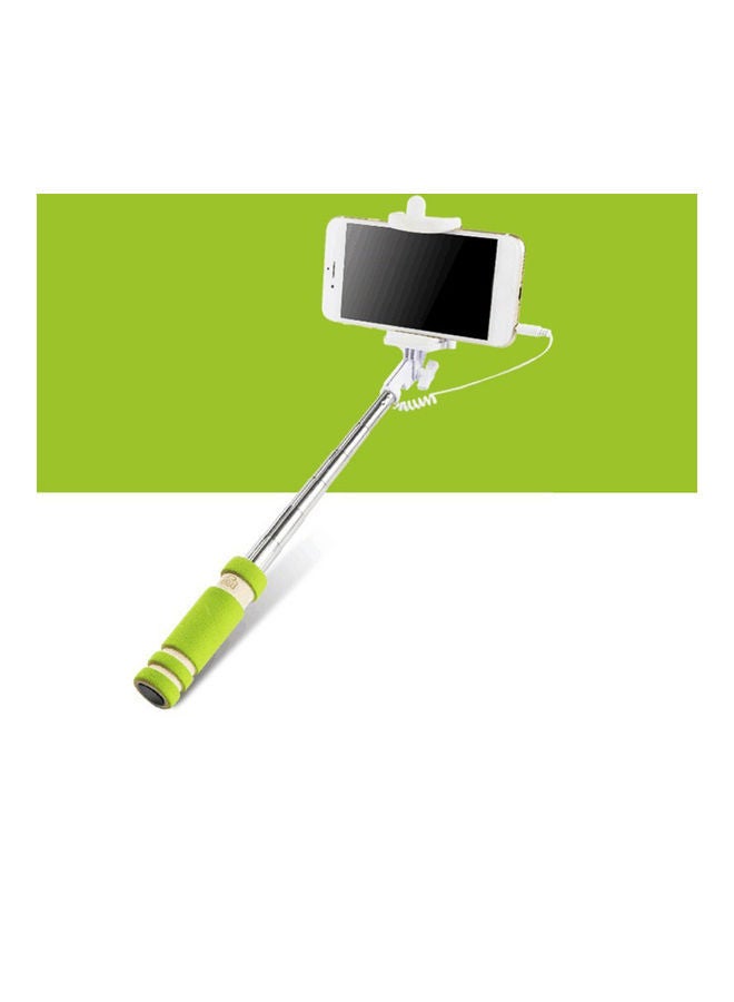 NIBEMINENT Mini Handheld Wired Remote Phone Selfie Stick Green