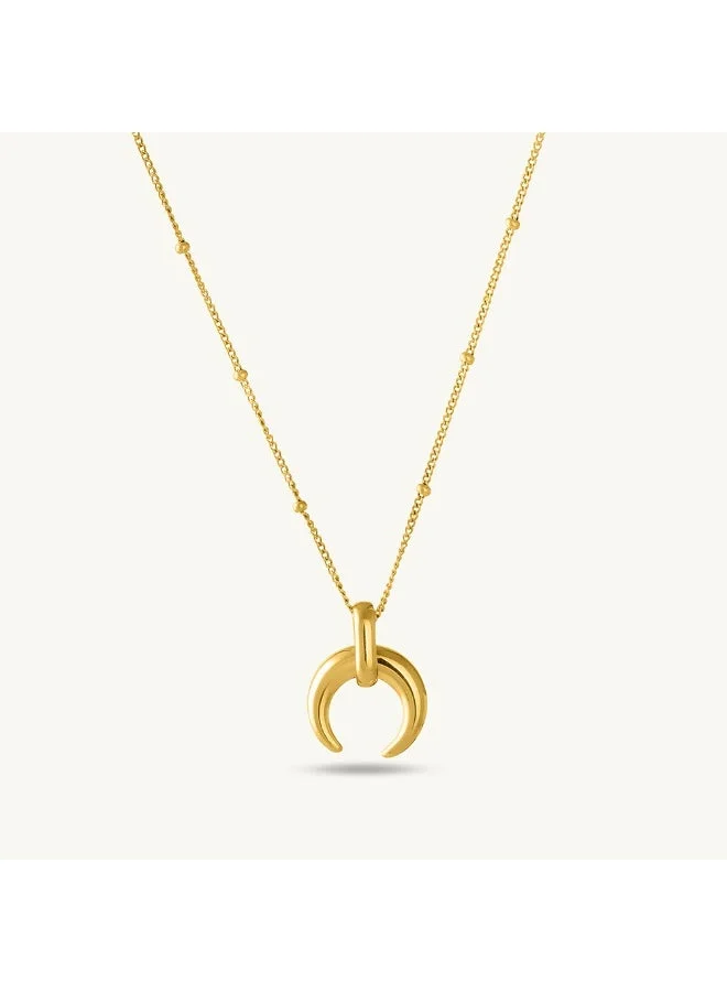 بالموناس PALMONAS 18k Gold Tone Plated Tiny Horn Necklace
 for Women