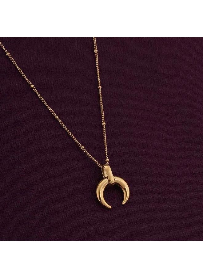 Palmonas  PALMONAS 18k Gold Tone Plated Tiny Horn Necklace\n for Women for Women | Best Price UAE