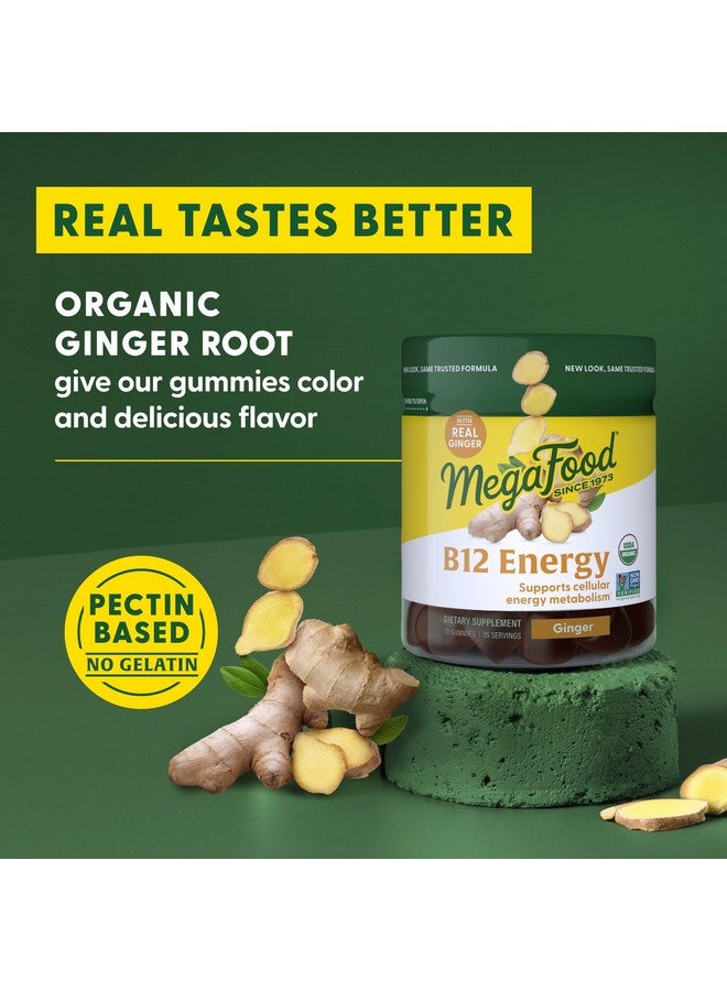 MegaFood Vitamin B12 Energy Gummies - Vegan - With Methyl B12 Vitamins to Support Cellular Energy Production - Ginger - Daily Vitamin B12 Supplement - USDA Organic - 70 Gummies, 35 Servings - Image 4