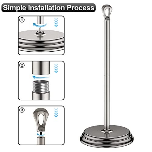 KASUNTO Toilet Paper Holder with Rustproof, Metal Free Standing Toilet Paper Stand Storage for Bathroom, Tissue Paper Roll Holder for Bathroom Accessories (Brushed Nickel) - Image 5