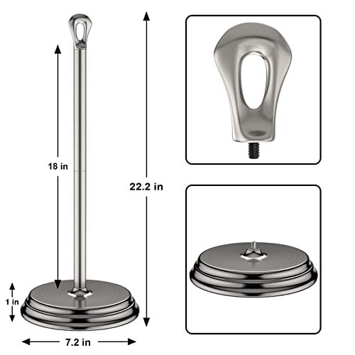 KASUNTO Toilet Paper Holder with Rustproof, Metal Free Standing Toilet Paper Stand Storage for Bathroom, Tissue Paper Roll Holder for Bathroom Accessories (Brushed Nickel) - Image 2