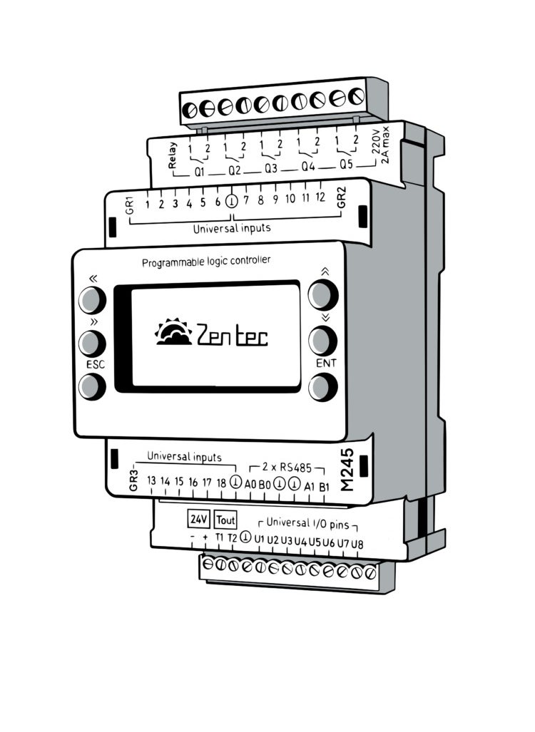 ZTC Universal Programmable Logic Controller For Mounting On A Standard Rail M245 