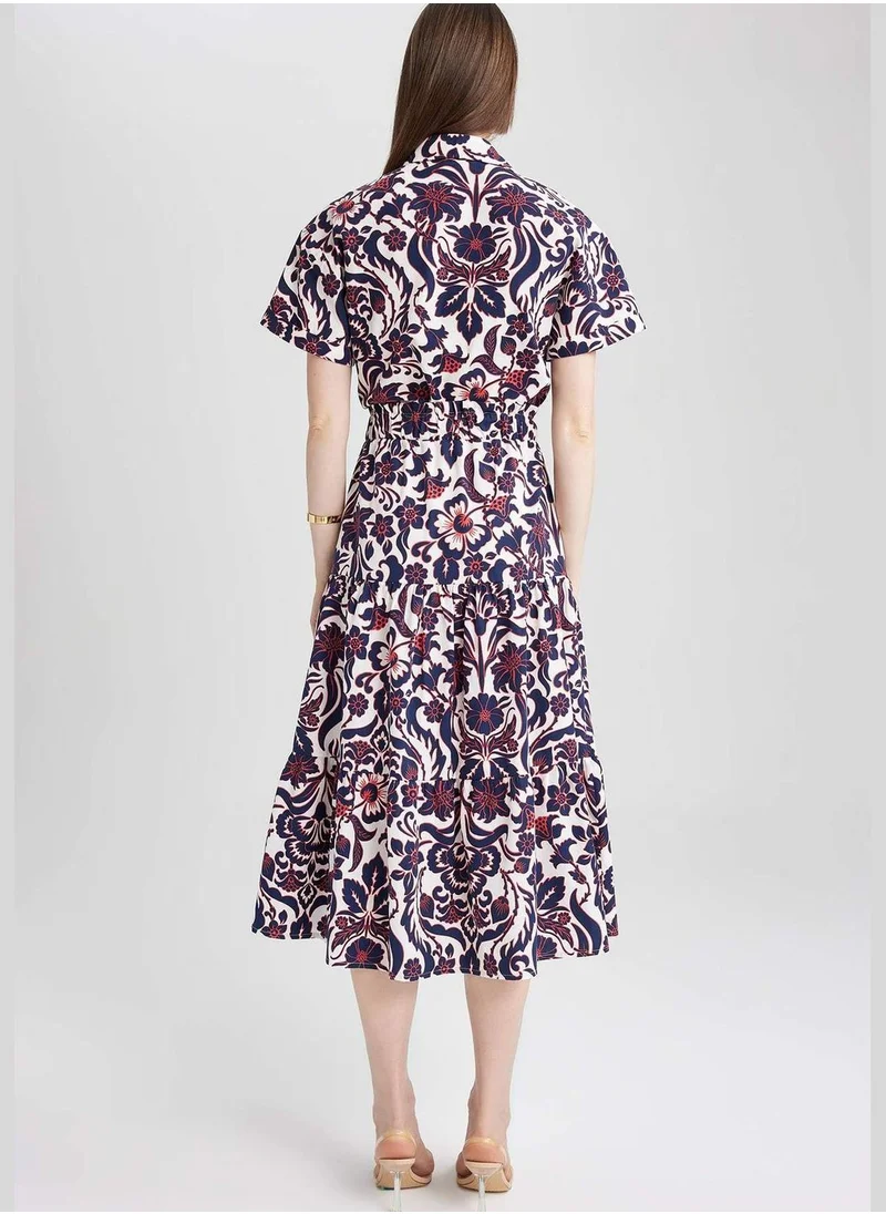 DeFacto Floral Print Maxi Poplin Skirt