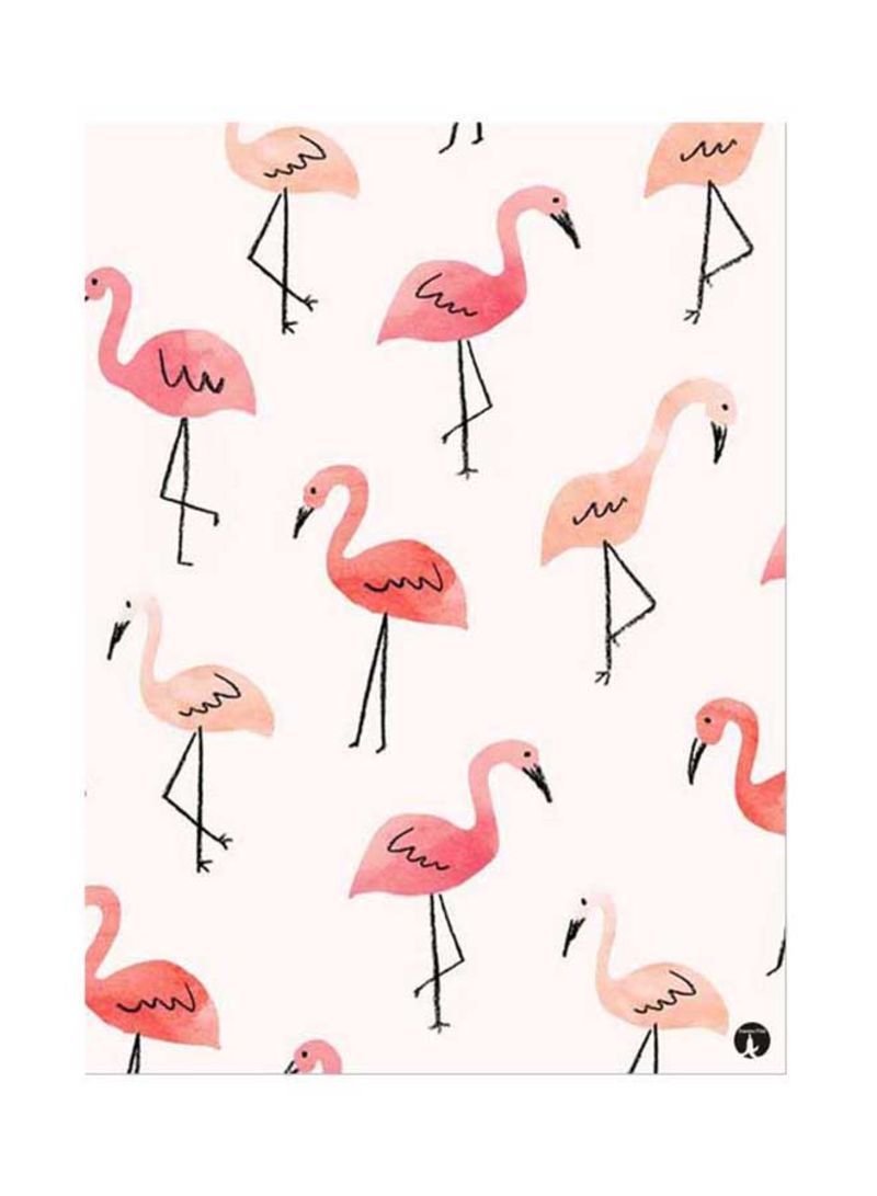 RKN Metal Plate Of Flamingos Poster Pink/Black