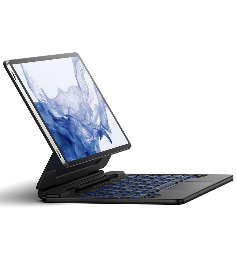Dexnor for Samsung Galaxy Tab S10+ Plus/S9+ Plus/S9 FE+ Plus/S8+ Plus/S7+ Plus/S7 FE Case with Keyboard 12.4" Floating Cantilever Magnetic Stand Multi-Touch Trackpad Backlit S Pen Holder - Black - Image 1