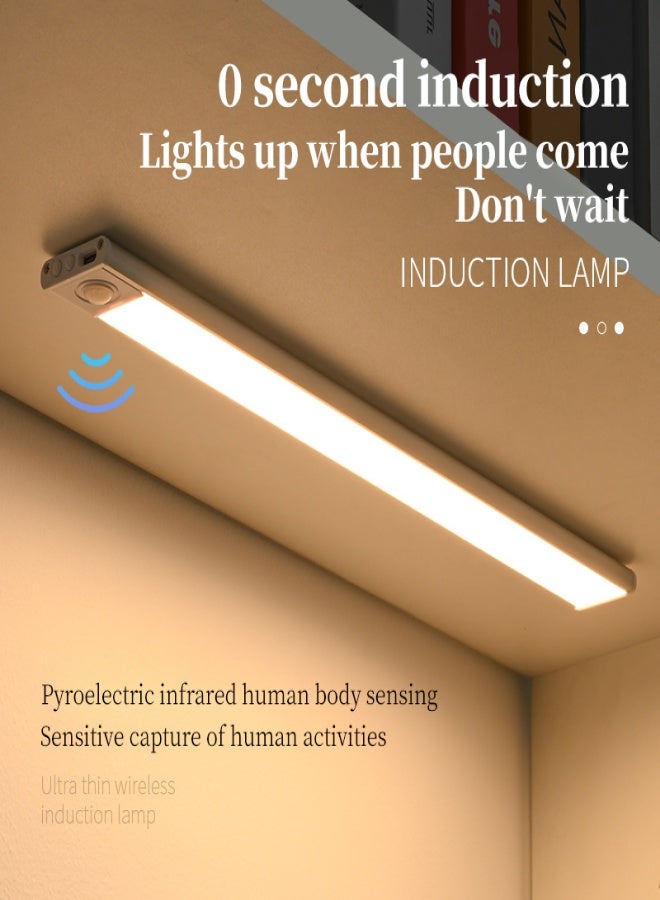 Ultra thin intelligent led human body induction lamp rechargeable strip magnetic self-adhesive wine cabinet wardrobe lamp strip 30cm - Image 2
