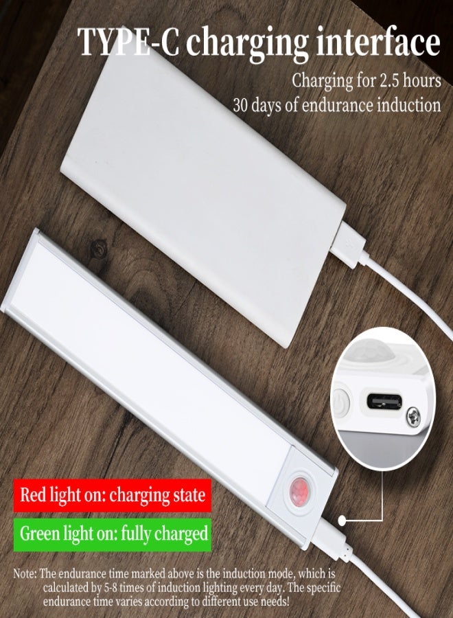 Ultra thin intelligent led human body induction lamp rechargeable strip magnetic self-adhesive wine cabinet wardrobe lamp strip 30cm - Image 4