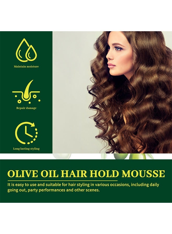 EELHOE Olive Oil Hair Hold Mousse, Hair Hold ousse with Coconut Oil Non Sticky Moisturizing Nourishing Curl Hair Foam Mousse for Hair Volumizing and Against Frizz for All Kinds Hair 60ML - Image 4