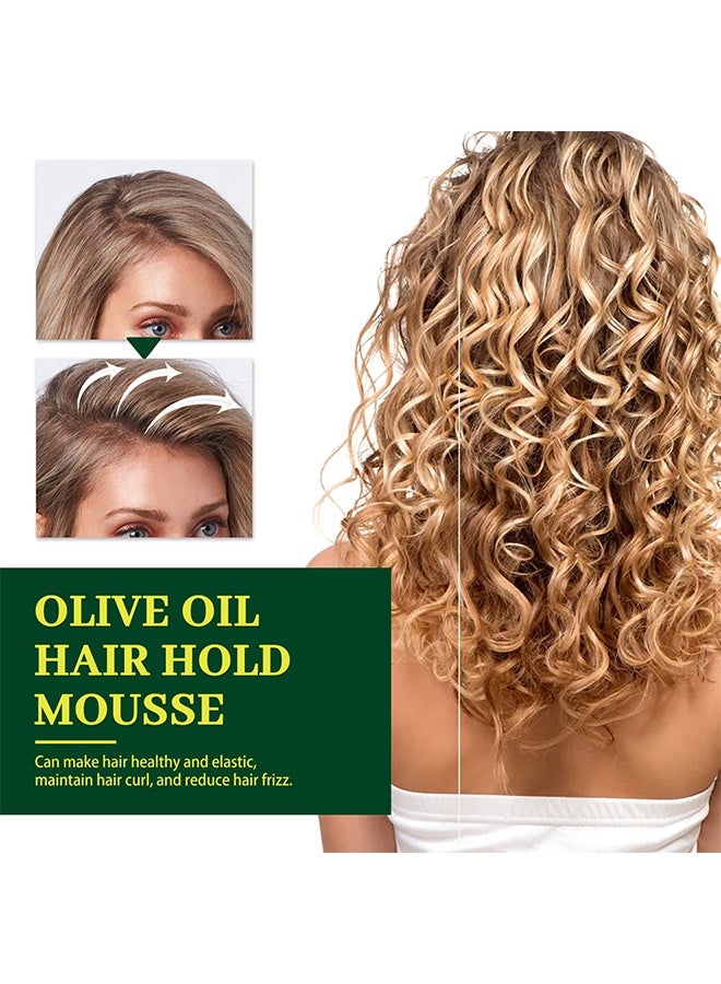 EELHOE Olive Oil Hair Hold Mousse, Hair Hold ousse with Coconut Oil Non Sticky Moisturizing Nourishing Curl Hair Foam Mousse for Hair Volumizing and Against Frizz for All Kinds Hair 60ML - Image 2