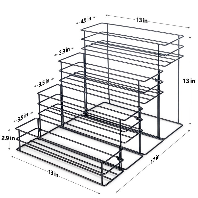 kimilus 16 Bottle Capacity Coffee Syrup Organizer 4 Tier Coffee Syrup Stand Shelf for Coffee Bar Accessories for Coffee Bar Kitchen Small Wine Rack for Bar Family Storage for Syrup Wine Dressing - Image 2