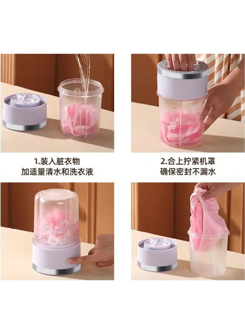 غسالة صغيرة متعددة الوظائف غسالة صغيرة محمولة موفرة للطاقة قابلة لإعادة الشحن، نصف أوتوماتيكية للرحلات و العمل والسفر والتخييم الغسالة مصممة للأشياء الرقيقة وخفيفة الوزن، ولغسل ملابس الأطفال والملابس الداخلية والمناشف والجوارب والقمصان والسترات والألعاب أو غيرها من العناصر - Image 4