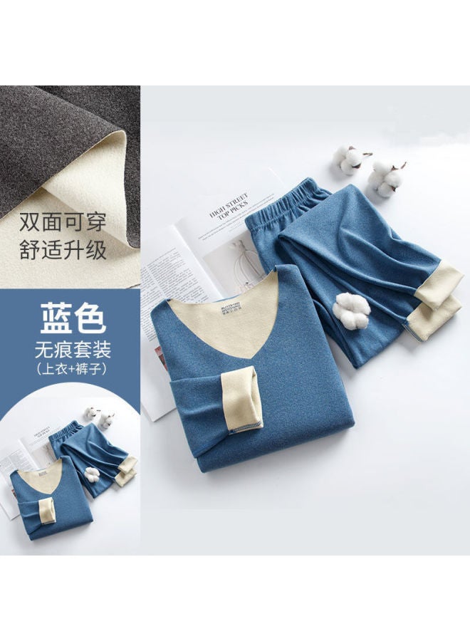 Ab-sided Seamless Thermal Underwear Set For Men And Women, Couple's Autumn Clothes And Pants, Men's Base Layer, Double-sided, Two-tone Seamless Design
