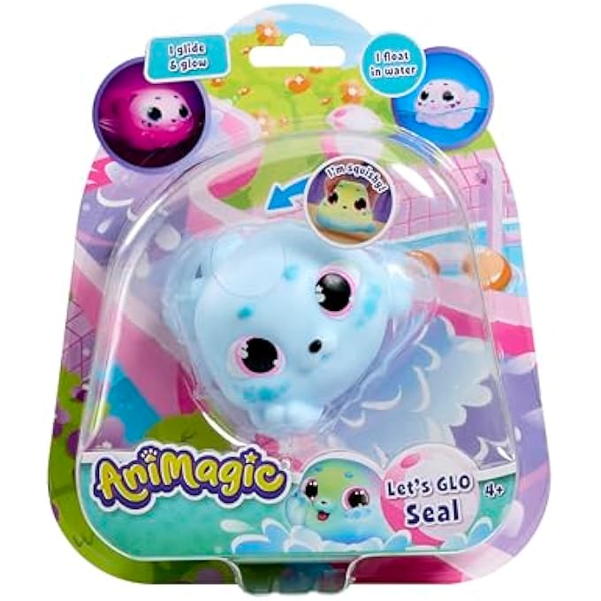 AniMagic : Lets Glo Seal - Blue | Your Glowing, Gliding, Squishy Best Friend | Squish It To Watch Them Glow! | Interactive Electronic Pet | For Kids Ages 4+ - Image 1