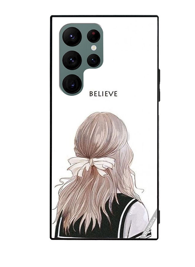 VR CREATIVE Protective Case Cover For Samsung Galaxy S22 Ultra 5G Believe With Girl Design Multicolour - Image 1