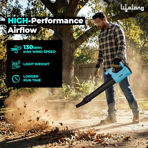 Lifelong Cordless Air Blower Machine with 16000 RPM No Load Speed| 3.6m3/min Air Flow| 6 Level Speed Control Dust Cleaner for Home|Li-Ion Battery (1X4.0Ah)| 2.6 kg Weight| 6-Month Warranty (LLWLLB002) - Image 2
