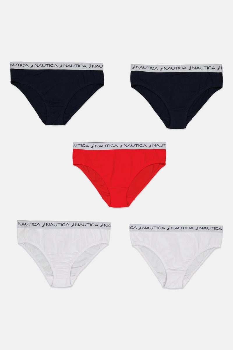 NAUTICA Kids Girl 5 Pieces Brand Logo Underwear, Multicolor - Image 3