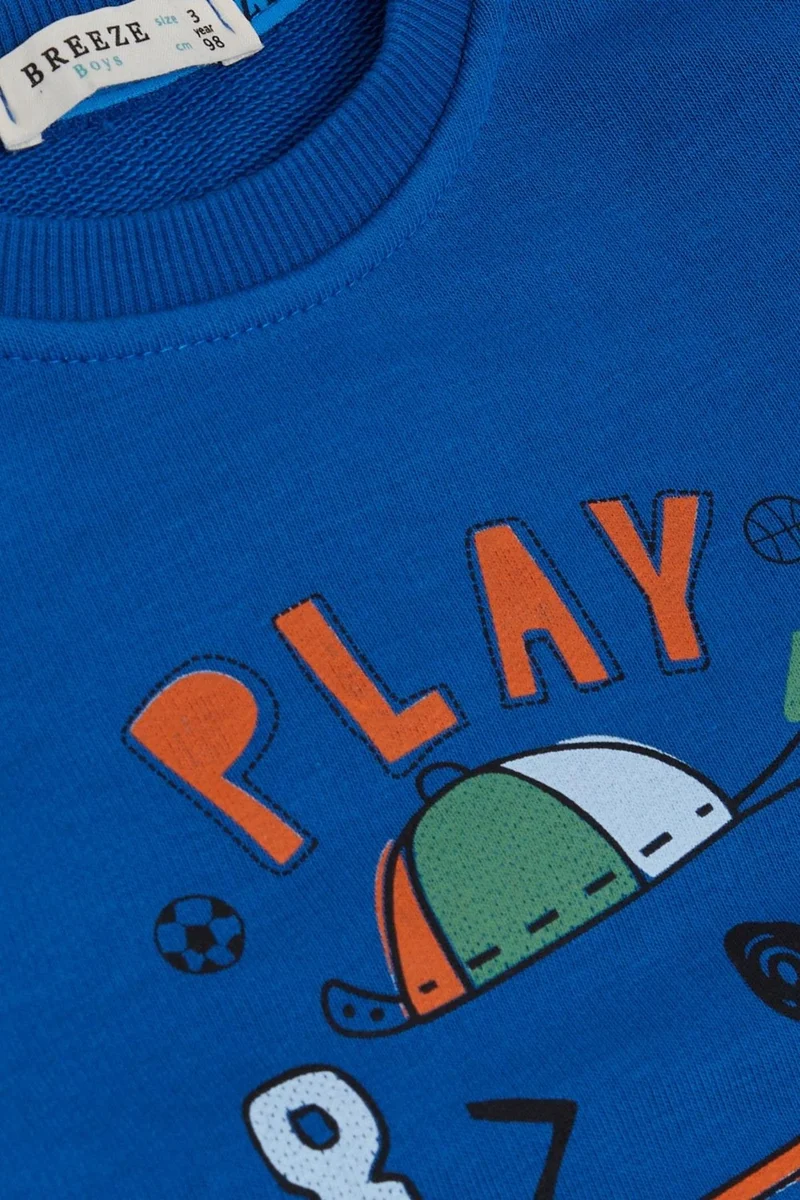 Breeze Breeze Girls & Boys Boy Sweathirt Play Day Themed 1.5-5 Years, Saks Blue
