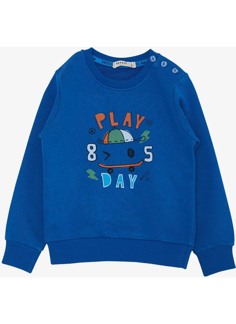 Breeze Breeze Girls & Boys Boy Sweathirt Play Day Themed 1.5-5 Years, Saks Blue