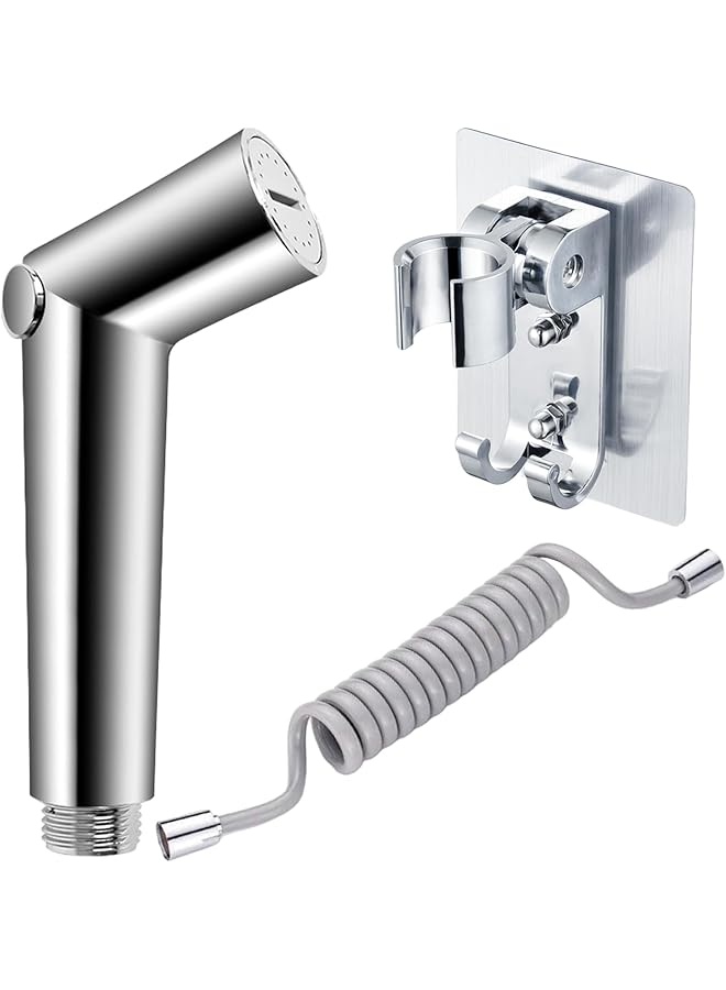 The Bros Bidet Sprayer for Toilet Shattaf Set, Adjustable Water Flow Toilet Shower Head ABS Spray Chrome, 2m Flexible Hose for Pregnant Personal Hygiene Baby Cloth Diaper Cleaning Pet - Image 1