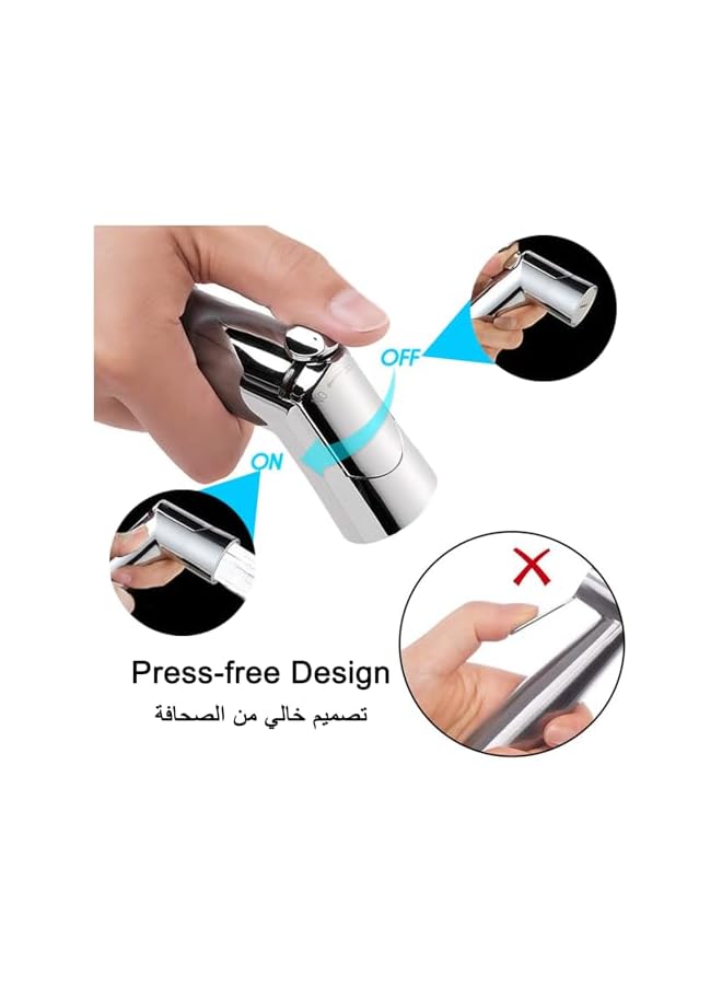 The Bros Bidet Sprayer for Toilet Shattaf Set, Adjustable Water Flow Toilet Shower Head ABS Spray Chrome, 2m Flexible Hose for Pregnant Personal Hygiene Baby Cloth Diaper Cleaning Pet - Image 5