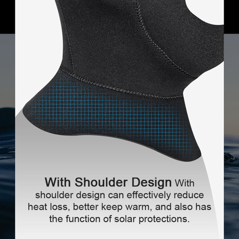 DIVE & SAIL Winter Swimming Diving Caps 3mm Neoprene Exhaust Hole Design Diving Caps - Double-Sided Adhesive Shoulder Design Drifting Warm Snorkeling Cap for Water Activities - Image 3