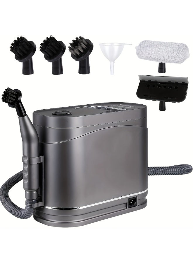 هيومان جوي جهاز تنظيف بخار منظف بخار قوي متعدد الوظائف بقدرة 1500 واط، وضعان للتنظيف، خزان ماء بسعة 1.2 لتر، جهاز بخار يدوي بدرجة حرارة 105-120 درجة مئوية، مع رأس فرشاة، لتنظيف الأرائك/السجاد/المراتب/الستائر/الأرضيات/السيارات/الأحذية/فواصل البلاط - Image 1